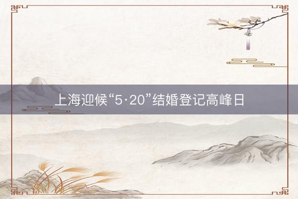 上海迎候“5·20”结婚登记高峰日