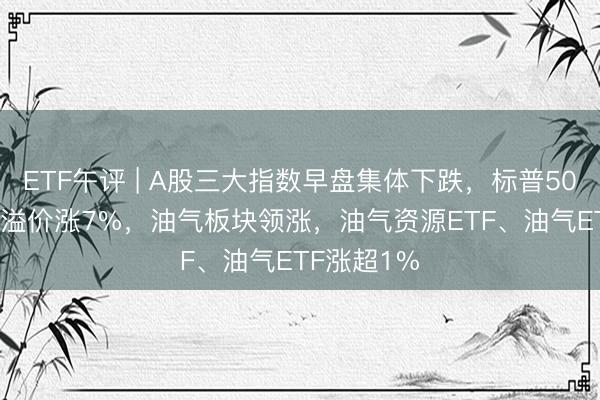 ETF午评 | A股三大指数早盘集体下跌，标普500ETF继续溢价涨7%，油气板块领涨，油气资源ETF、油气ETF涨超1%