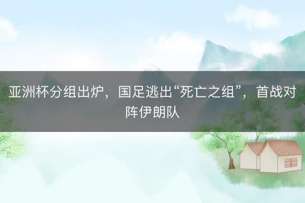 亚洲杯分组出炉，国足逃出“死亡之组”，首战对阵伊朗队
