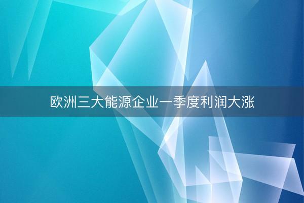 欧洲三大能源企业一季度利润大涨