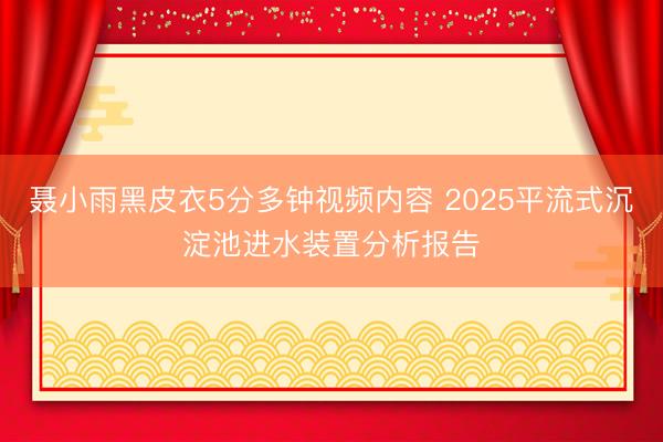 聂小雨黑皮衣5分多钟视频内容 2025平流式沉淀池进水装置分析报告