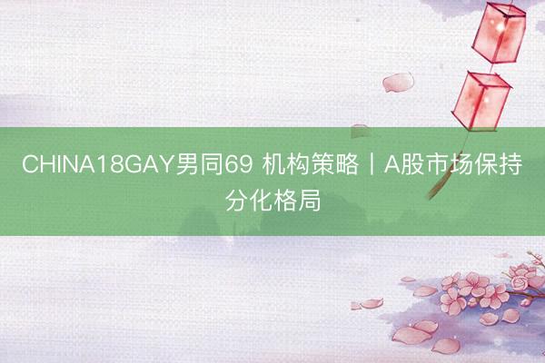CHINA18GAY男同69 机构策略丨A股市场保持分化格局