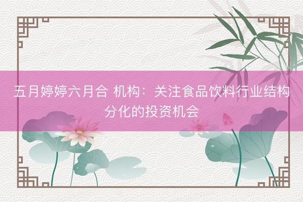 五月婷婷六月合 机构：关注食品饮料行业结构分化的投资机会