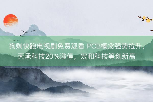 狗剩快跑电视剧免费观看 PCB概念强势拉升，天承科技20%涨停，宏和科技等创新高