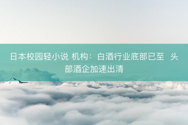 日本校园轻小说 机构：白酒行业底部已至  头部酒企加速出清