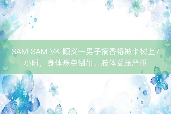 SAM SAM VK 顺义一男子摘香椿被卡树上7小时，身体悬空倒吊、肢体受压严重
