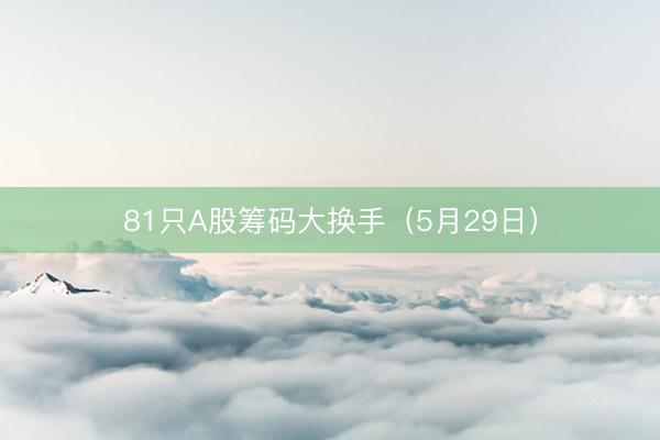 81只A股筹码大换手（5月29日）