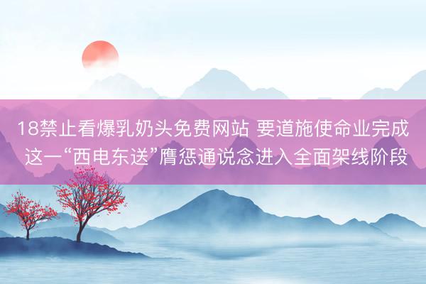 18禁止看爆乳奶头免费网站 要道施使命业完成 这一“西电东送”膺惩通说念进入全面架线阶段