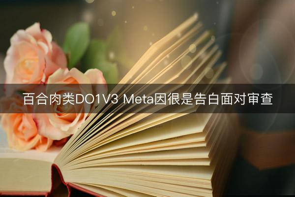 百合肉类DO1V3 Meta因很是告白面对审查