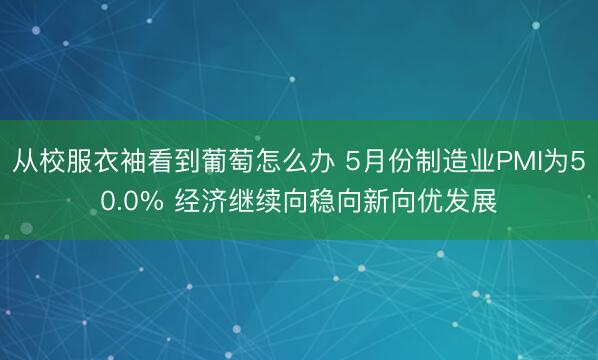从校服衣袖看到葡萄怎么办 5月份制造业PMI为50.0% 经济继续向稳向新向优发展