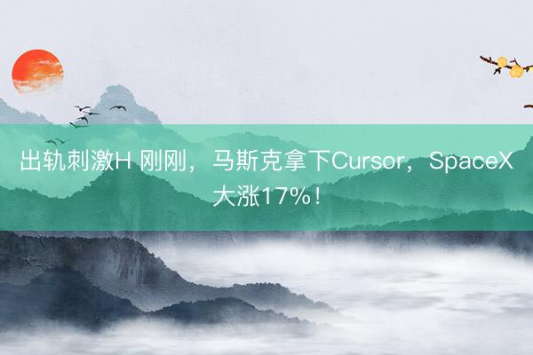 出轨刺激H 刚刚，马斯克拿下Cursor，SpaceX大涨17%！