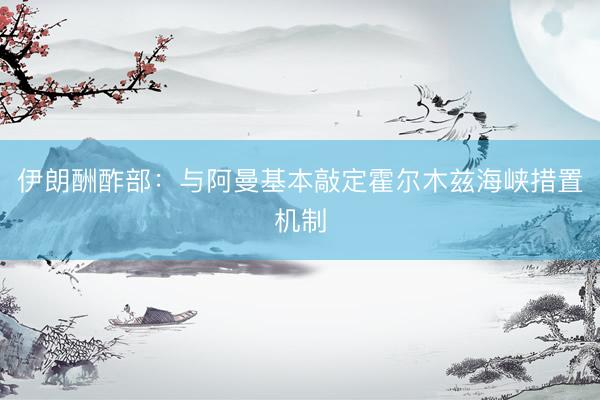 伊朗酬酢部:与阿曼基本敲定霍尔木兹海峡措置机制